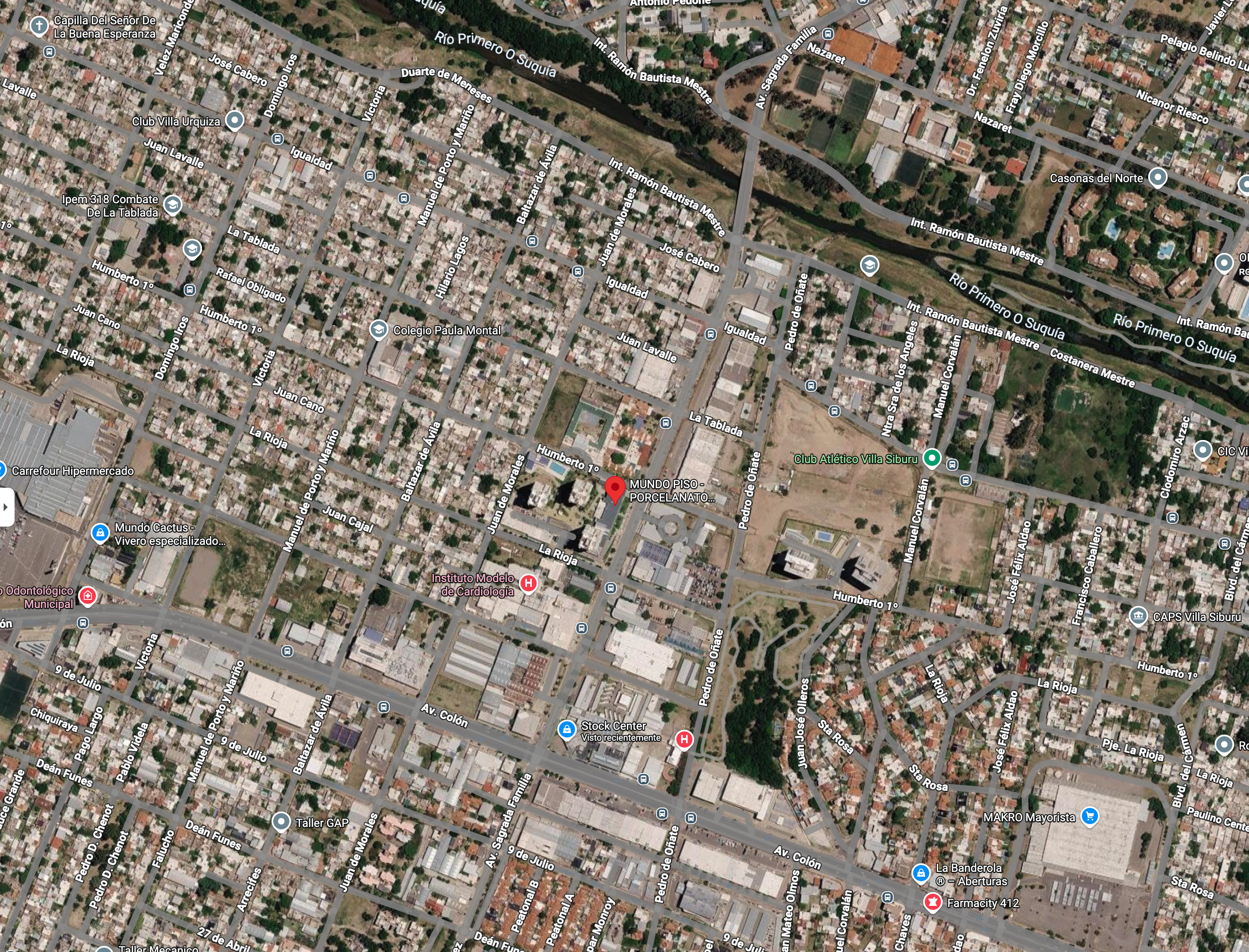 Ubicación de Mundo Piso - Av. Sagrada Familia 447, Córdoba, Argentina